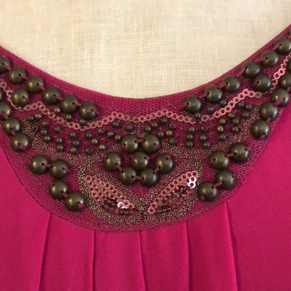 ASTR Revolve Pink Beaded Low T Back Mini Hi Low Flowy Dress Size XS - Picture 5 of 11